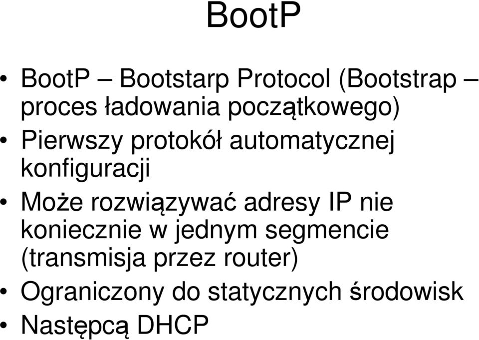 rozwiązywać adresy IP nie koniecznie w jednym segmencie