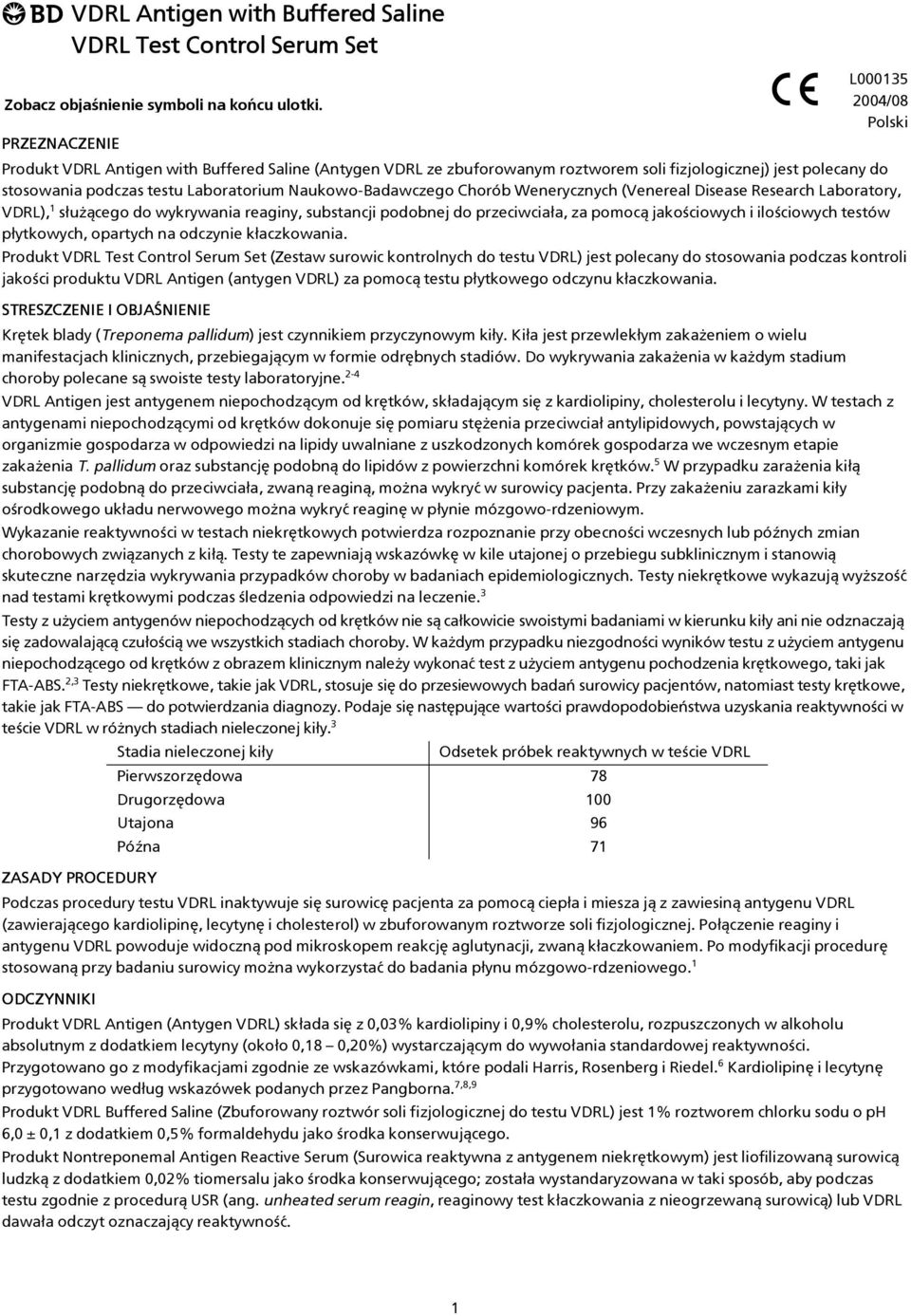 Naukowo-Badawczego Chorób Wenerycznych (Venereal Disease Research Laboratory, VDRL), 1 służącego do wykrywania reaginy, substancji podobnej do przeciwciała, za pomocą jakościowych i ilościowych