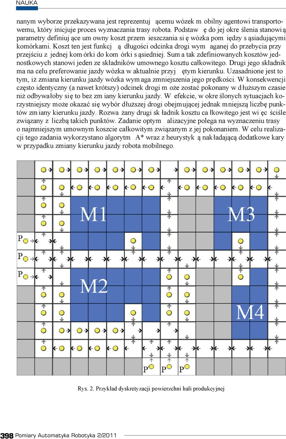 Koszt ten jest funkcj d ugo ci odcinka drogi wym aganej do przebycia przy przej ciu z jednej kom órki do kom órki s siedniej.