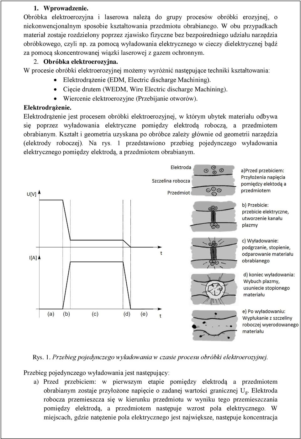 za pomocą wyładowania elektrycznego w cieczy dielektrycznej bądź za pomocą skoncentrowanej wiązki laserowej z gazem ochronnym. 2. Obróbka elektroerozyjna.