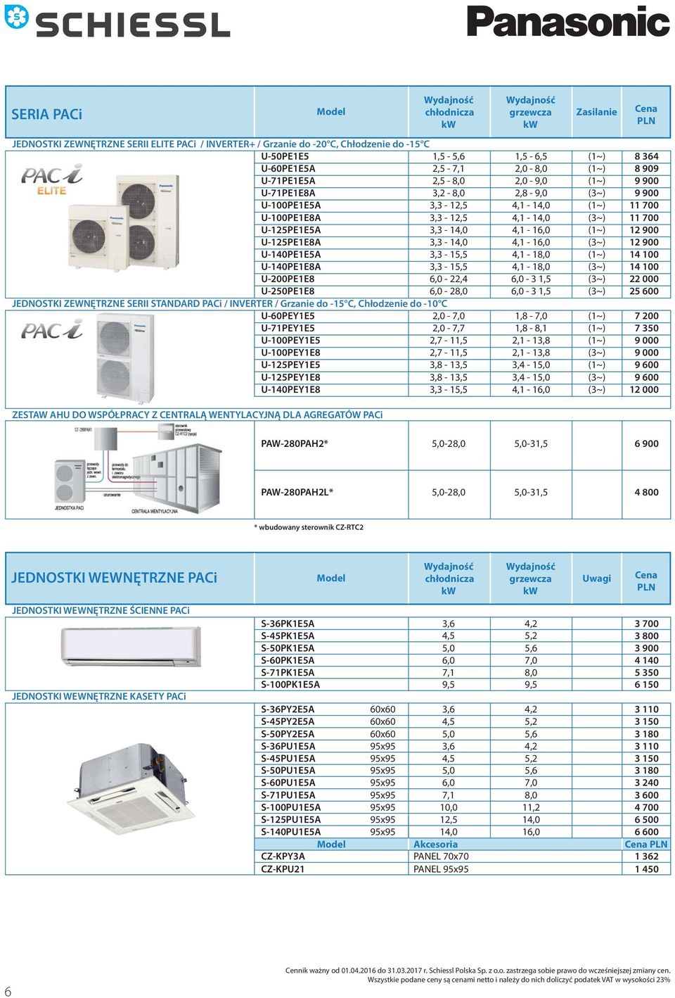 Chłodzenie do -10 C U-60PEY1E5 2,0 - U-71PEY1E5 2,0-7,7 U-100PEY1E5 2,7-11,5 U-100PEY1E8 2,7-11,5 U-125PEY1E5 3,8-1 U-125PEY1E8 3,8-1 U-140PEY1E8 3,3-15,5 1,5-6,5 2,0-2,0-9,0 2,8-9,0 4,1-1 4,1-1