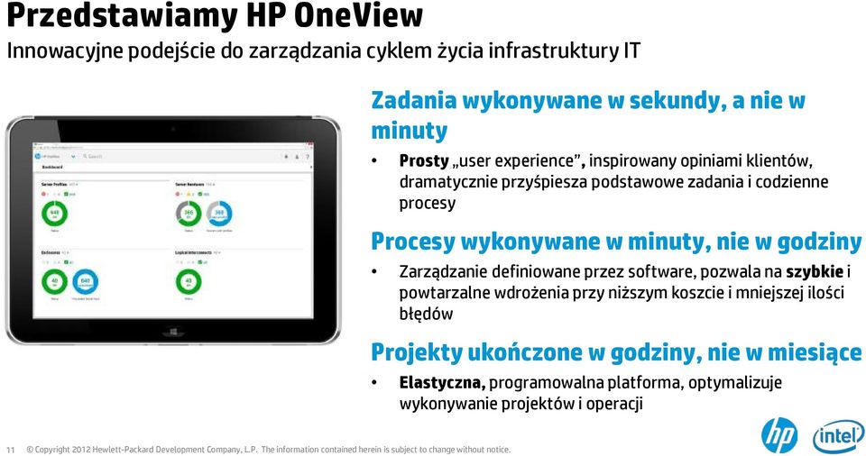 minuty, nie w godziny Zarządzanie definiowane przez software, pozwala na szybkie i powtarzalne wdrożenia przy niższym koszcie i mniejszej