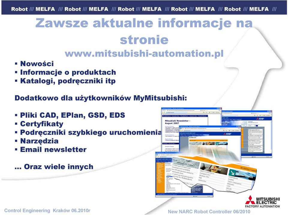 dla uŝytkowników MyMitsubishi: Pliki CAD, EPlan, GSD, EDS Certyfikaty