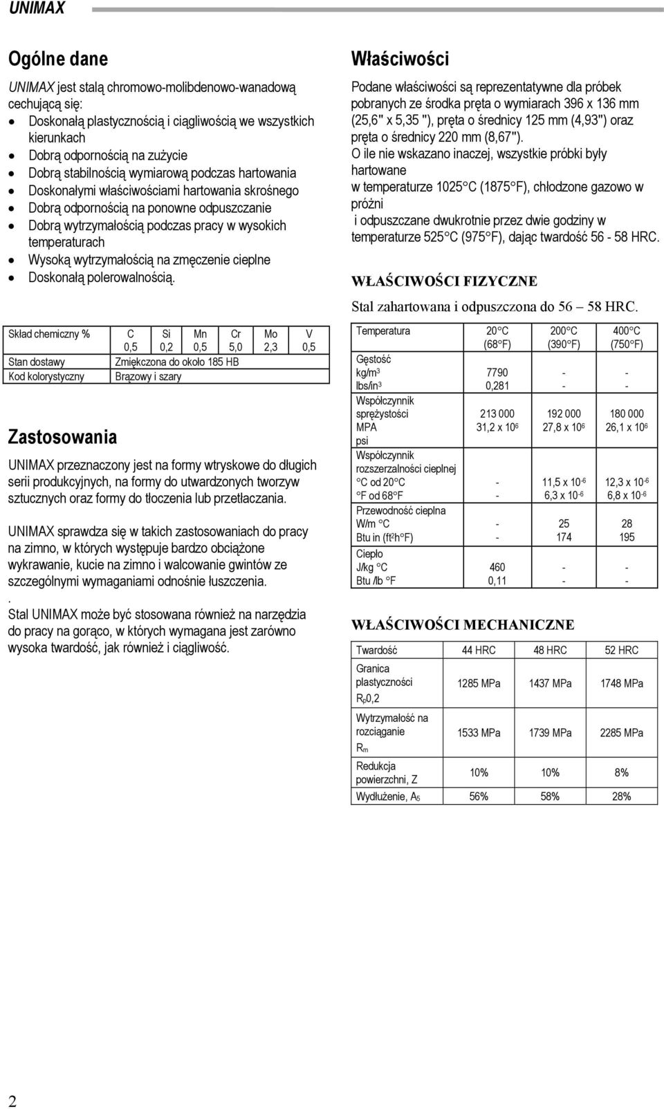 zmęczenie cieplne Doskonałą polerowalnością.