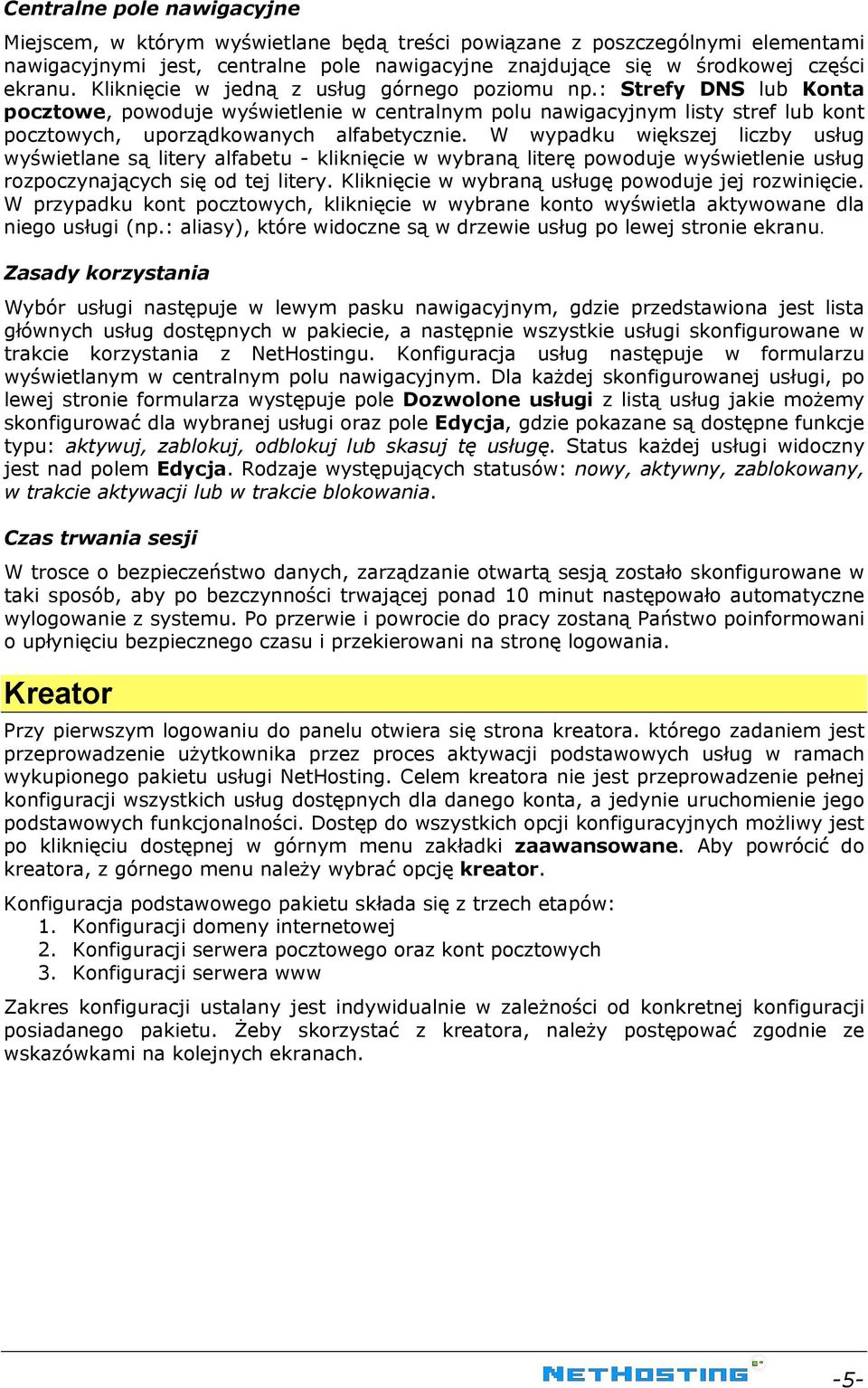 W wypadku większej liczby usług wyświetlane są litery alfabetu - kliknięcie w wybraną literę powoduje wyświetlenie usług rozpoczynających się od tej litery.