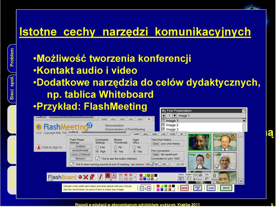 Facebook audio i video lub Nasza Klasa Dostępne: Dodatkowe Google+, narzędzia do Hi5, celów LinkedIn, dydaktycznych, MySpace Mniej np.