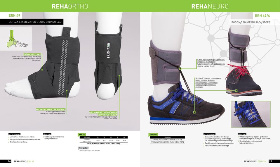 Możliwość łatwego zastosowania ortezy zarówno w obuwiu codziennym jak i sportowym oraz szybkiego demontażu podciągu.