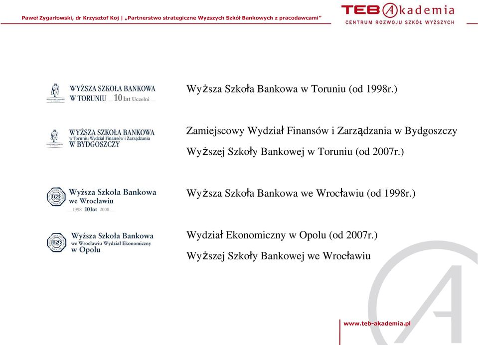 Szkoły Bankowej w Toruniu (od 2007r.