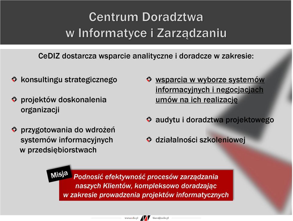 informacyjnych i negocjacjach umów na ich realizację audytu i doradztwa projektowego działalności szkoleniowej