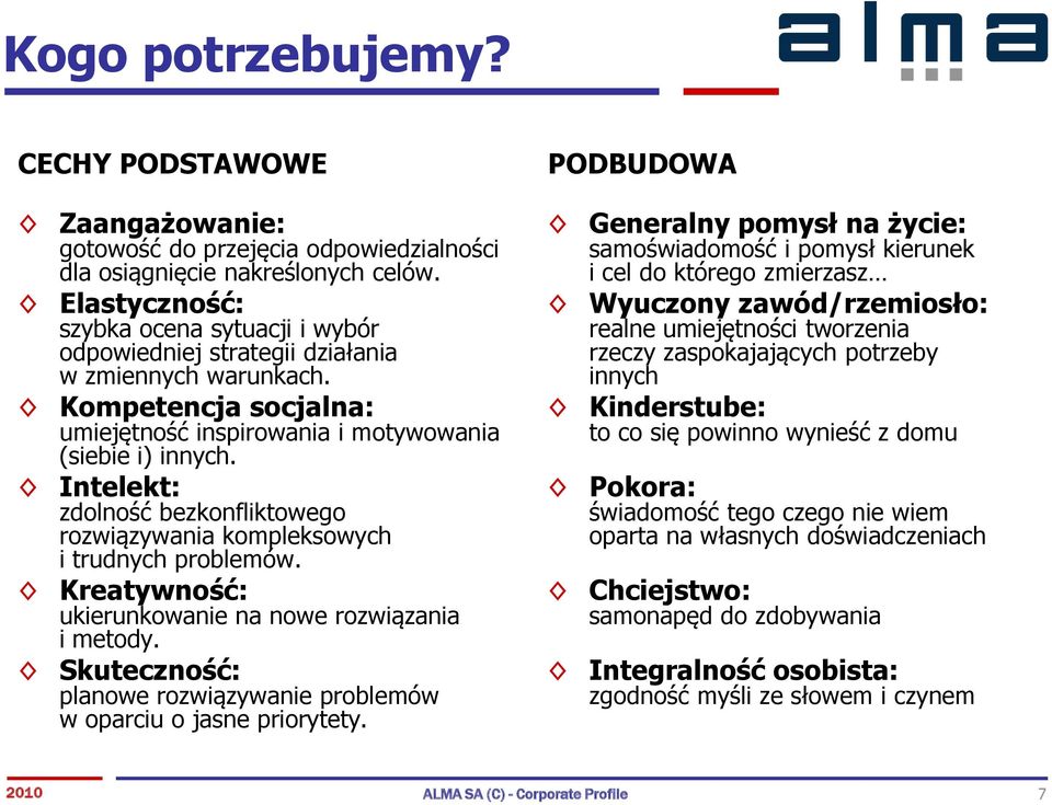 Intelekt: zdlnść bezknfliktweg rzwiązywania kmplekswych i trudnych prblemów. Kreatywnść: ukierunkwanie na nwe rzwiązania i metdy. Skutecznść: planwe rzwiązywanie prblemów w parciu jasne prirytety.