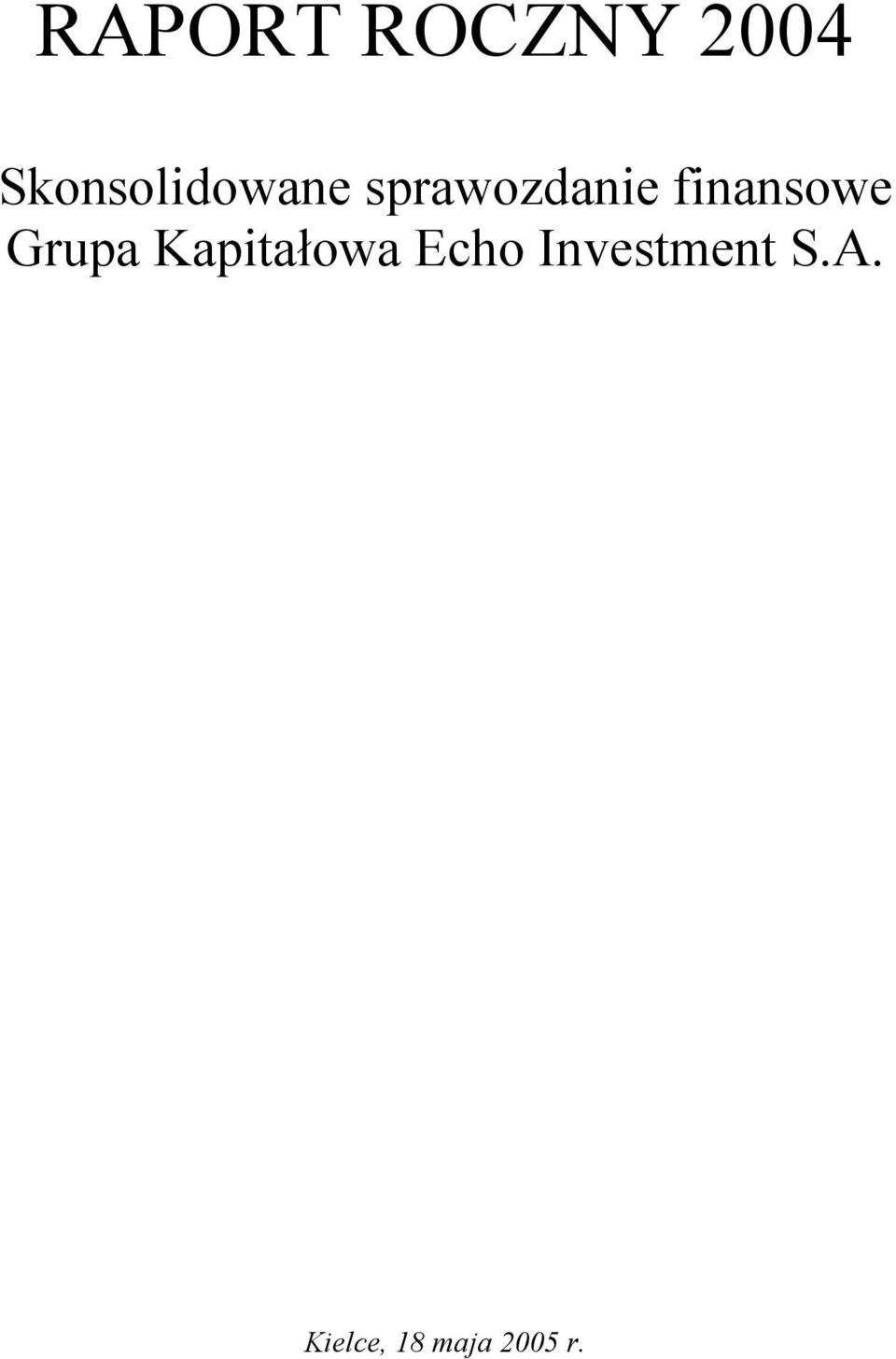 finansowe Grupa Kapitałowa