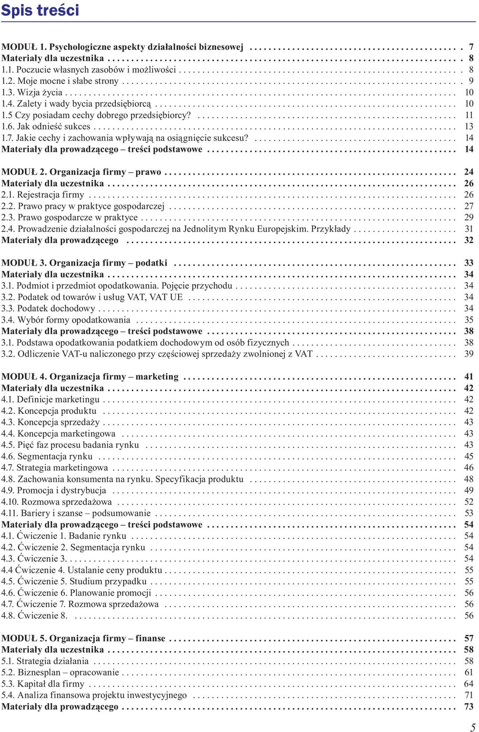 3. Wizja życia................................................................................... 10 1.4. Zalety i wady bycia przedsiębiorcą................................................................ 10 1.5 Czy posiadam cechy dobrego przedsiębiorcy?