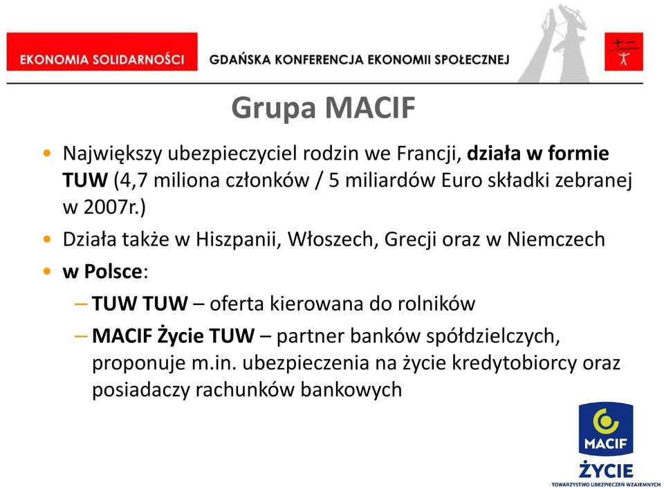 ) Działa także w Hiszpanii, Włoszech, Grecji oraz w Niemczech w Polsce: TUW TUW oferta kierowana