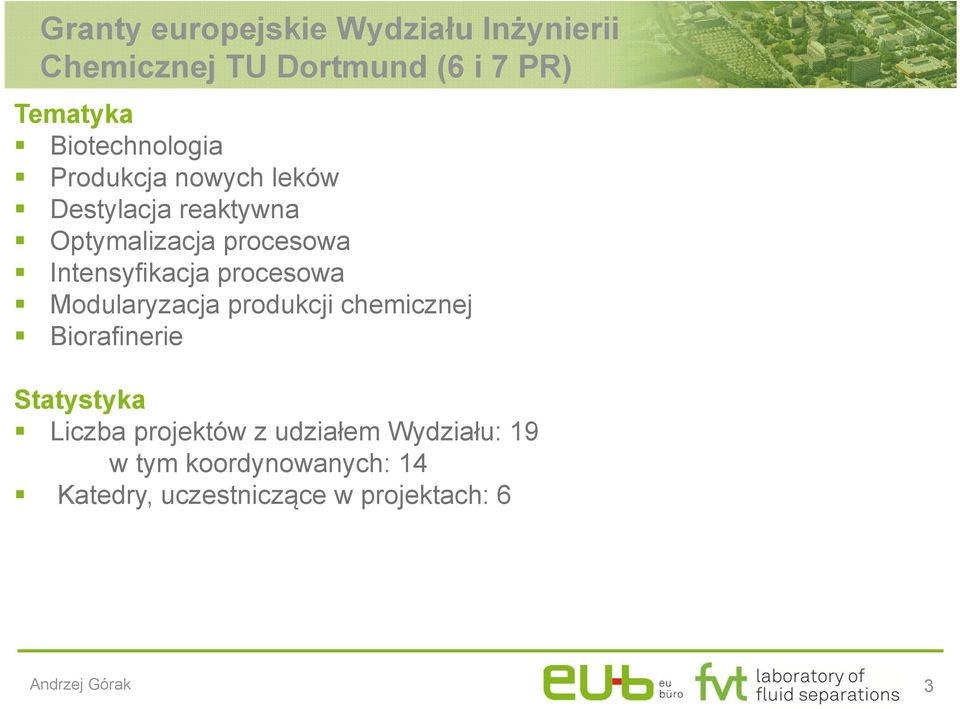 Intensyfikacja procesowa Modularyzacja produkcji chemicznej Biorafinerie Statystyka