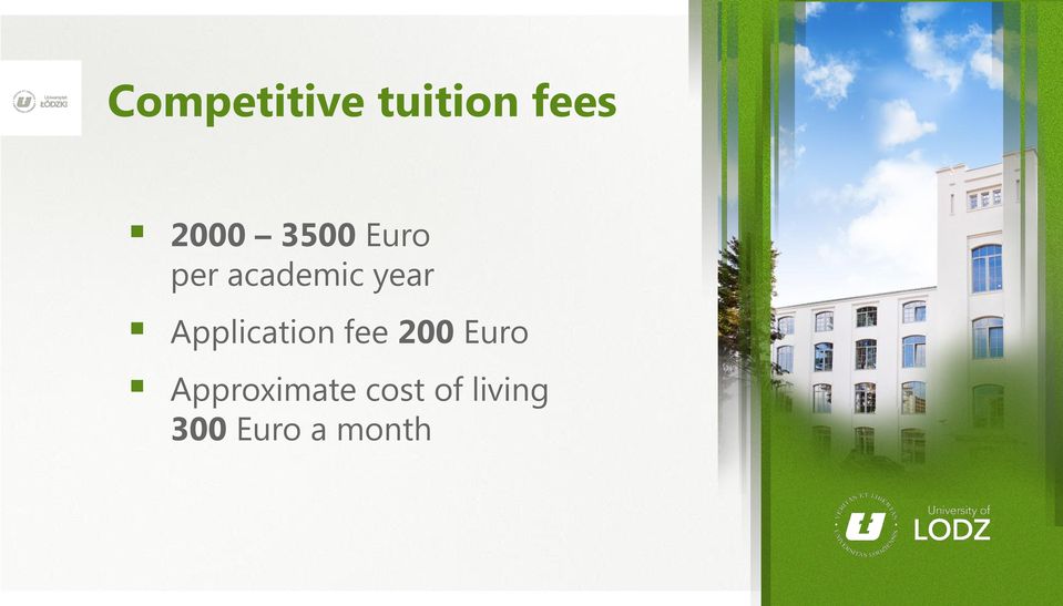 Application fee 200 Euro