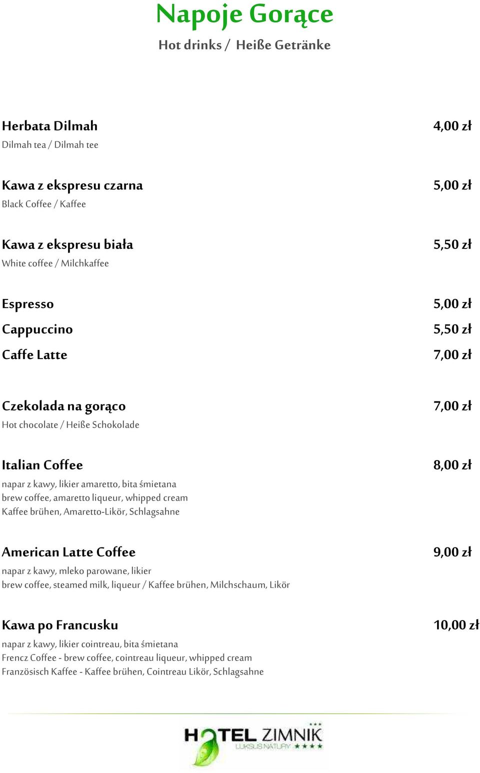 Amaretto-Likör, Schlagsahne American Latte Coffee napar z kawy, mleko parowane, likier brew coffee, steamed milk, liqueur / Kaffee brühen, Milchschaum, Likör Kawa po Francusku napar z kawy, likier