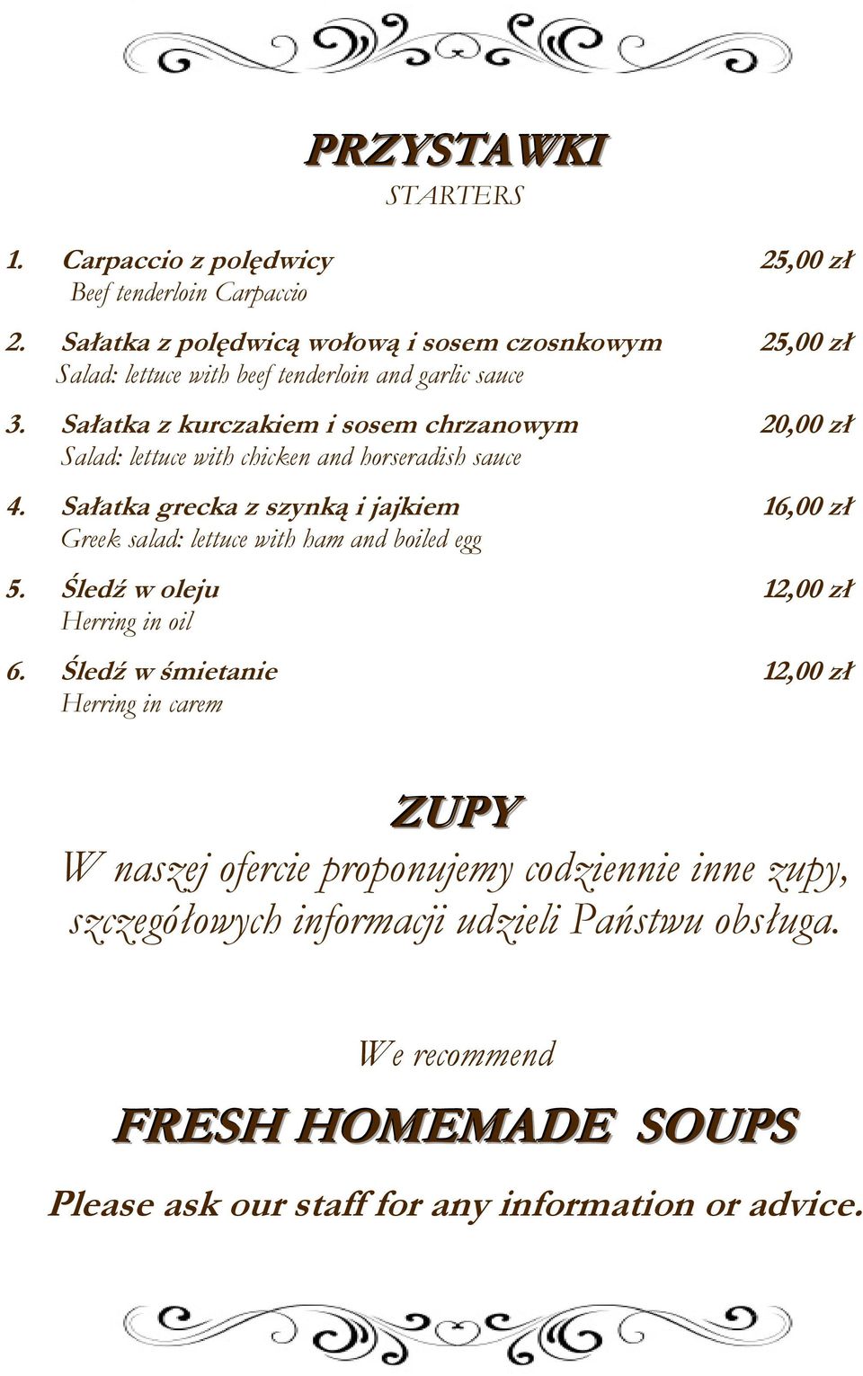 Sałatka z kurczakiem i sosem chrzanowym Salad: lettuce with chicken and horseradish sauce 4.