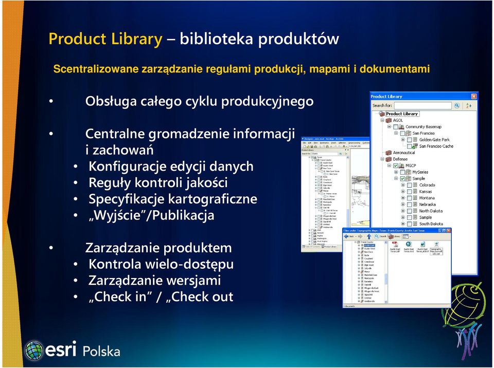 zachowań Konfiguracje edycji danych Reguły kontroli jakości Specyfikacje kartograficzne