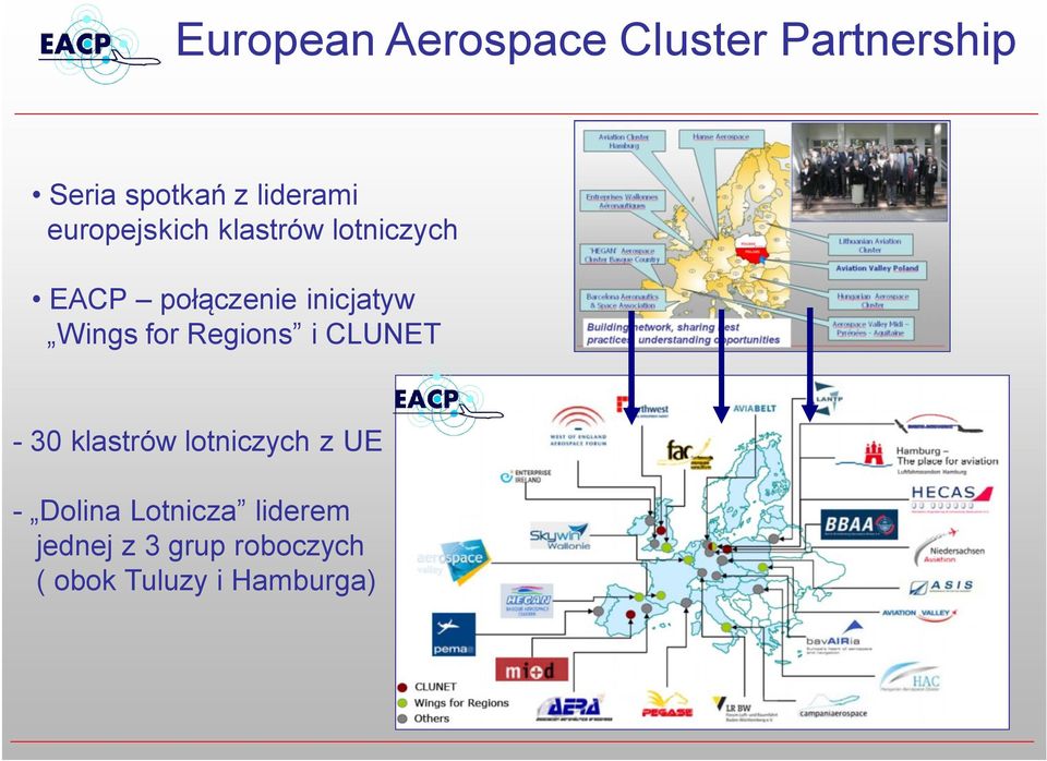 for Regions i CLUNET - 30 klastrów lotniczych z UE - Dolina