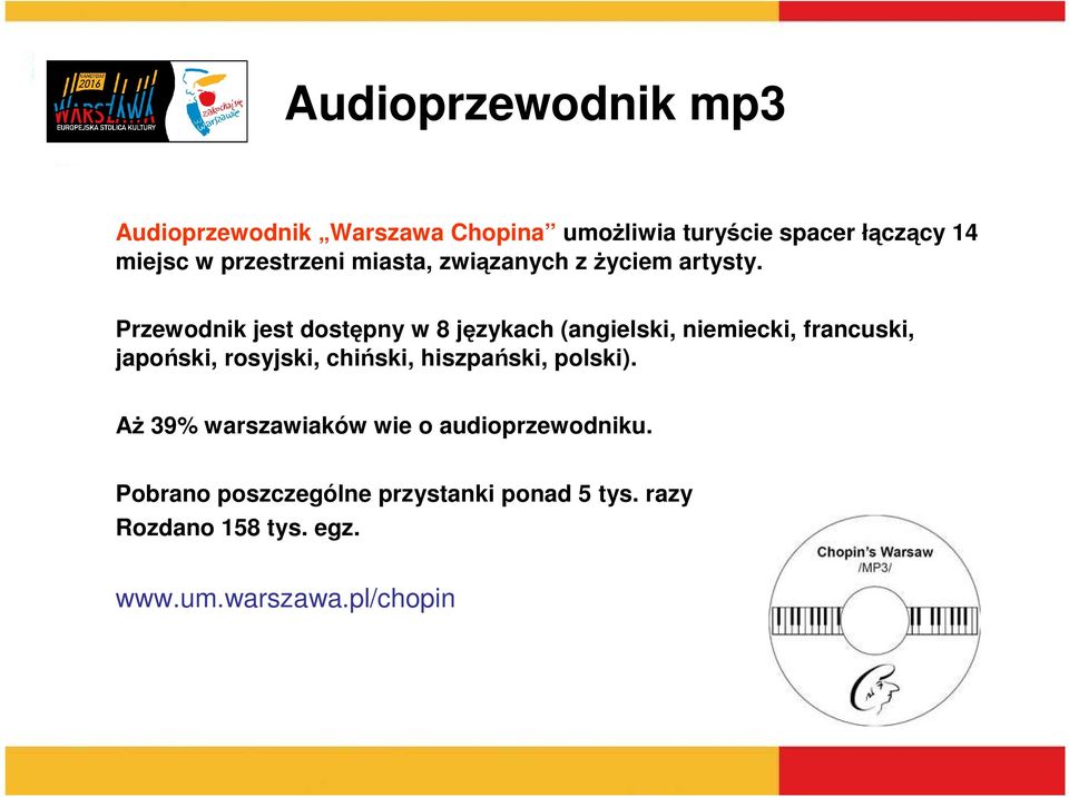 Przewodnik jest dostępny w 8 językach (angielski, niemiecki, francuski, japoński, rosyjski, chiński,