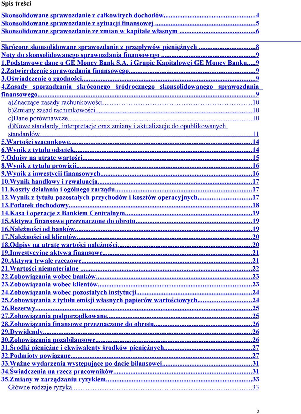 i Grupie Kapitałowej GE Money Banku... 9 2.Zatwierdzenie sprawozdania finansowego... 9 3.Oświadczenie o zgodności... 9 4.
