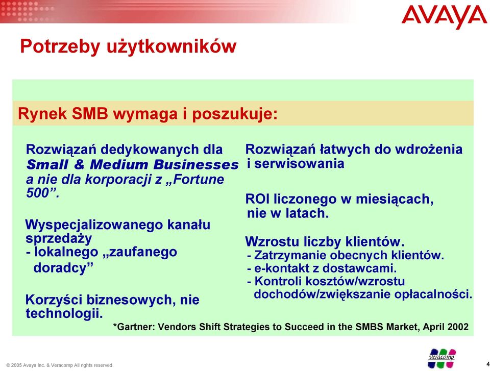 Wyspecjalizowanego kanału sprzedaży Wzrostu liczby klientów. - lokalnego zaufanego - Zatrzymanie obecnych klientów.