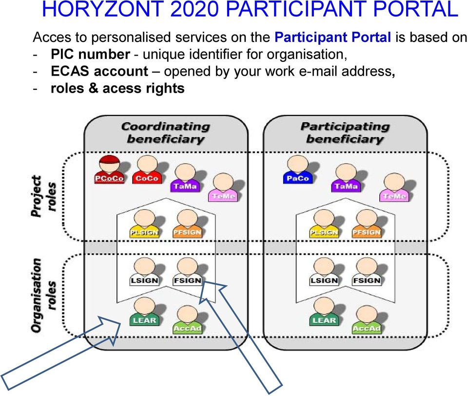 number - unique identifier for organisation, - ECAS