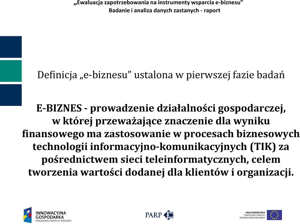 przeważające znaczenie dla wyniku finansowego ma zastosowanie w procesach biznesowych technologii