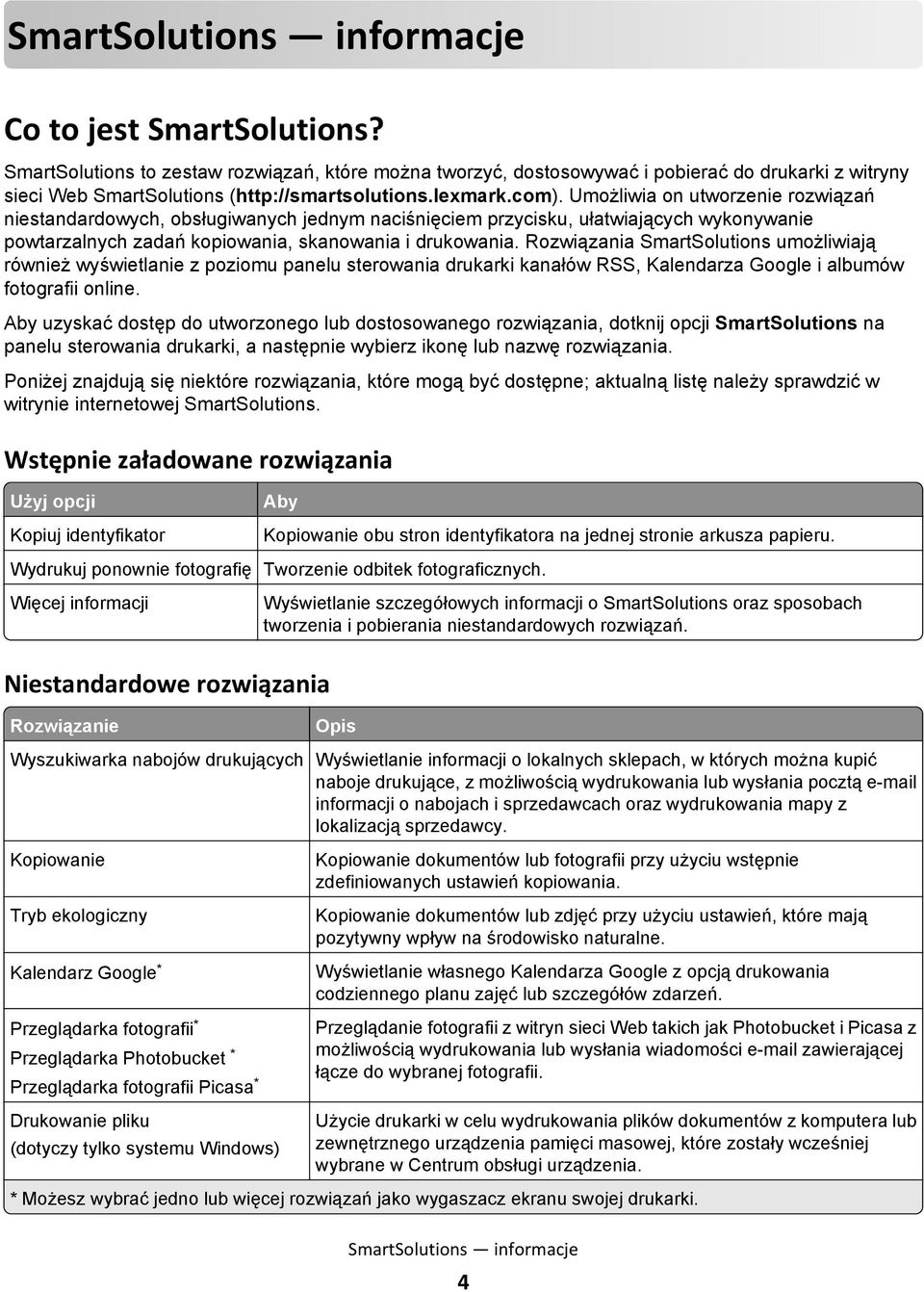 Umożliwia on utworzenie rozwiązań niestandardowych, obsługiwanych jednym naciśnięciem przycisku, ułatwiających wykonywanie powtarzalnych zadań kopiowania, skanowania i drukowania.