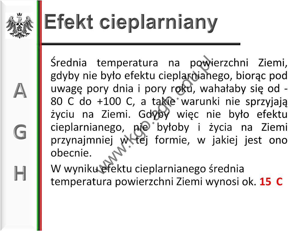 Gdyby więc nie było efektu cieplarnianego, nie byłoby i życia na Ziemi przynajmniej w tej formie, w