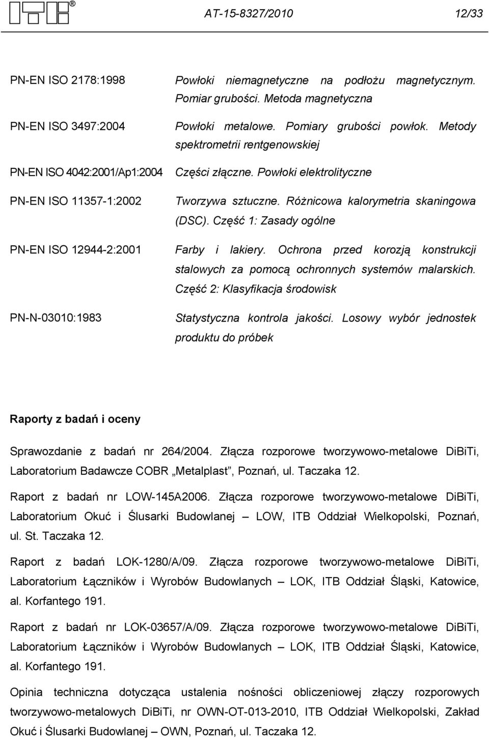 Powłoki elektrolityczne Tworzywa sztuczne. Różnicowa kalorymetria skaningowa (DSC). Część 1: Zasady ogólne PN-EN ISO 12944-2:2001 Farby i lakiery.