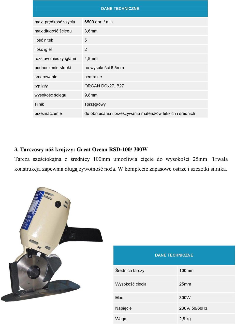 centralne ORGAN DCx27, B27 9,8mm sprzęgłowy do obrzucania i przeszywania materiałów lekkich i średnich 3.