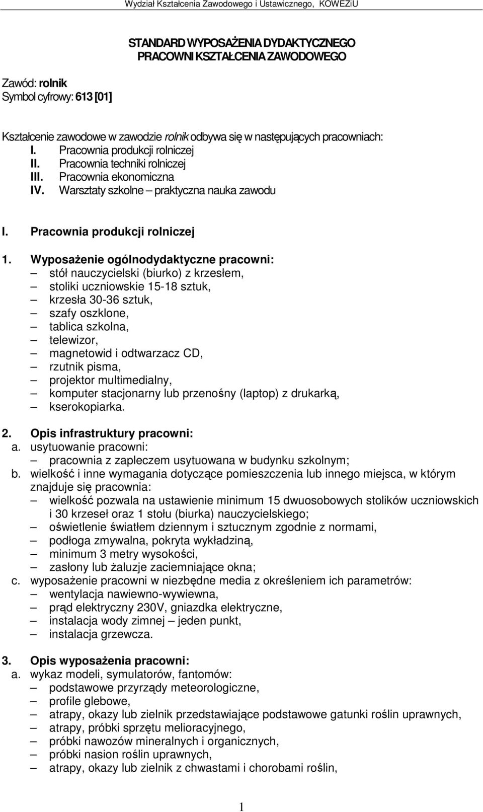 Pracownia produkcji rolniczej 1.