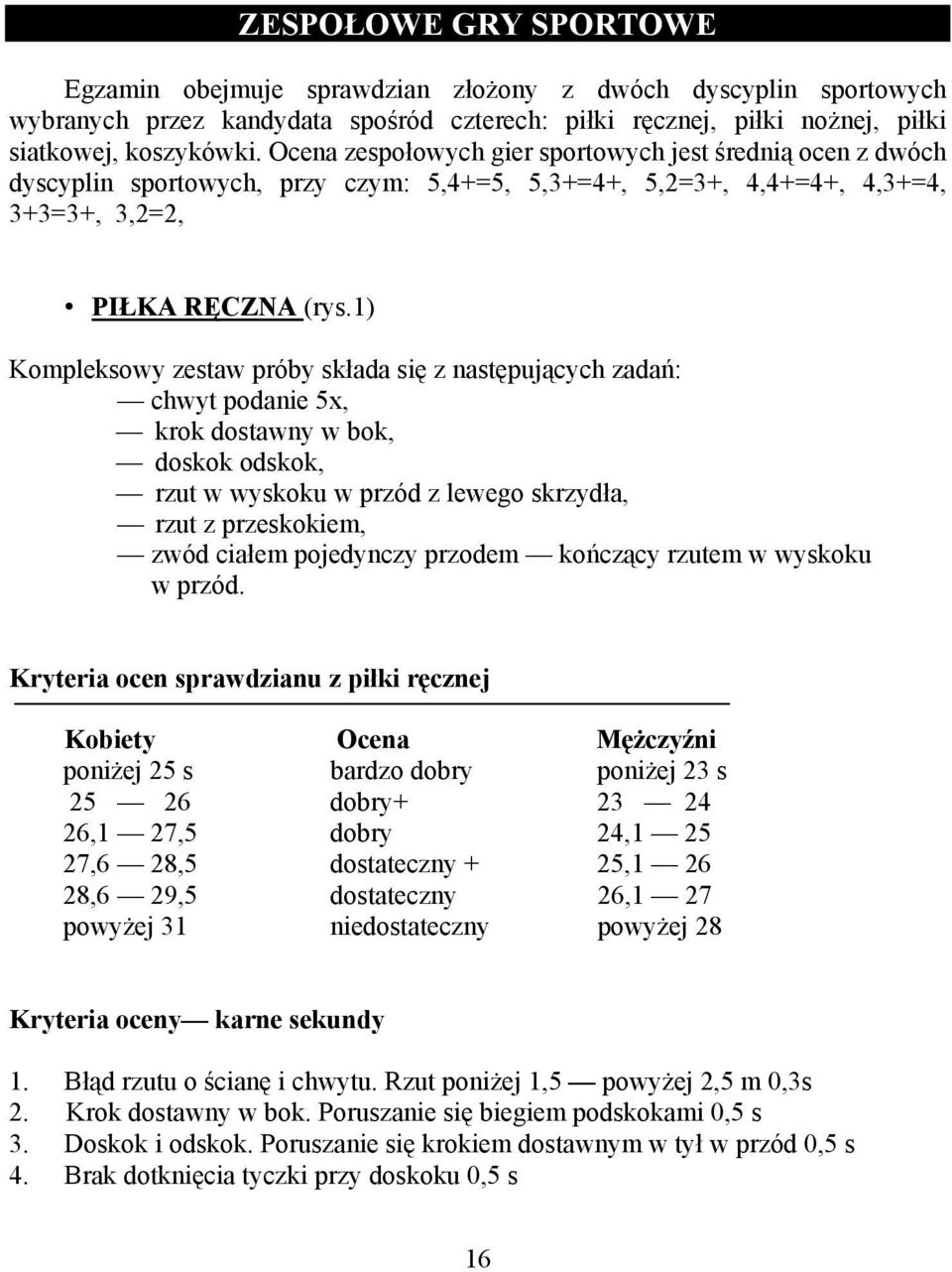 1) Kompleksowy zestaw próby składa się z następujących zadań: chwyt podanie 5x, krok dostawny w bok, doskok odskok, rzut w wyskoku w przód z lewego skrzydła, rzut z przeskokiem, zwód ciałem