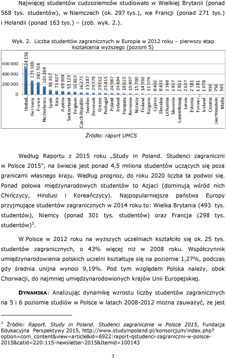 Studenci zagraniczni w Polsce 2015, na świecie jest ponad 4,5 miliona studentów uczących się poza granicami własnego kraju. Według prognoz, do roku 2020 liczba ta podwoi się.