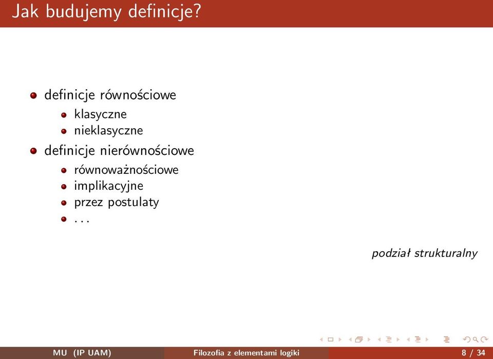 definicje nierównościowe równoważnościowe