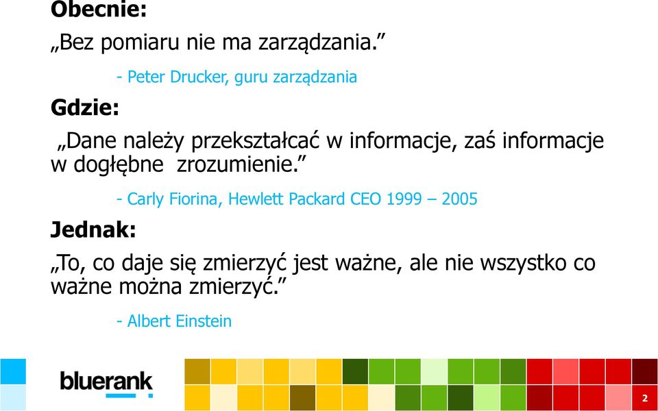 informacje, zaś informacje w dogłębne zrozumienie.