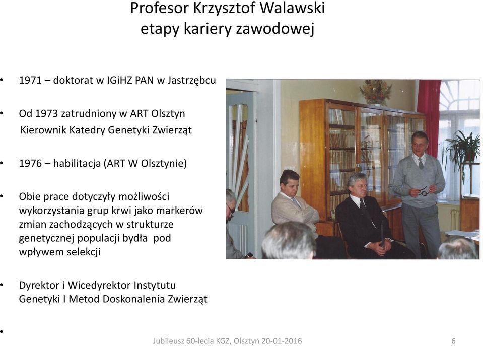 wykorzystania grup krwi jako markerów zmian zachodzących w strukturze genetycznej populacji bydła pod wpływem