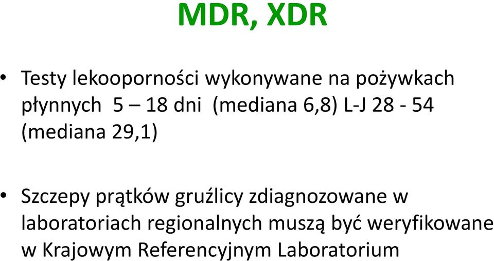 Szczepy prątków gruźlicy zdiagnozowane w laboratoriach