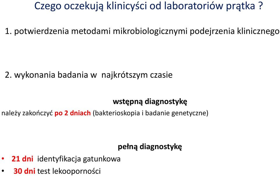 wykonania badania w najkrótszym czasie wstępną diagnostykę należy zakończyć po 2