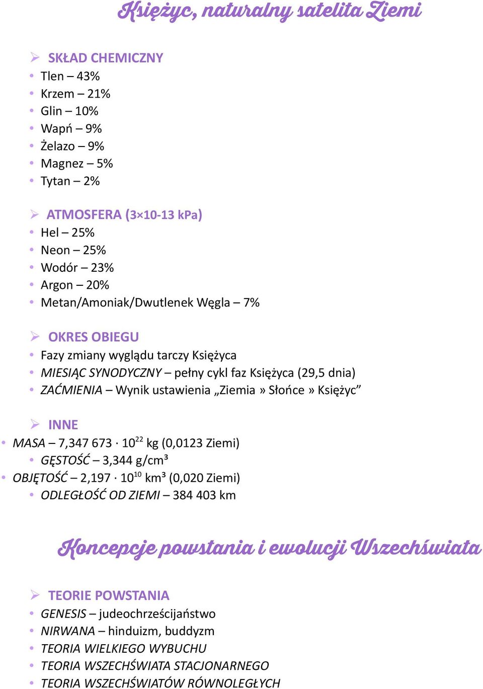 Słońce» Księżyc INNE MASA 7,347 673 10 22 kg (0,0123 Ziemi) GĘSTOŚĆ 3,344 g/cm³ OBJĘTOŚĆ 2,197 10 10 km³ (0,020 Ziemi) ODLEGŁOŚĆ OD ZIEMI 384 403 km Koncepcje powstania i