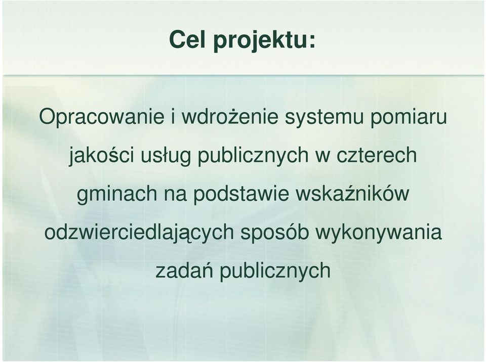 czterech gminach na podstawie wskaźników