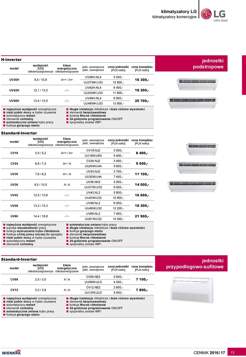 U33 10 800,- UV42H.NL4 6 400,- UU43WH.U33 11 800,- UV48H.NL4 6 900,- UU49WH.