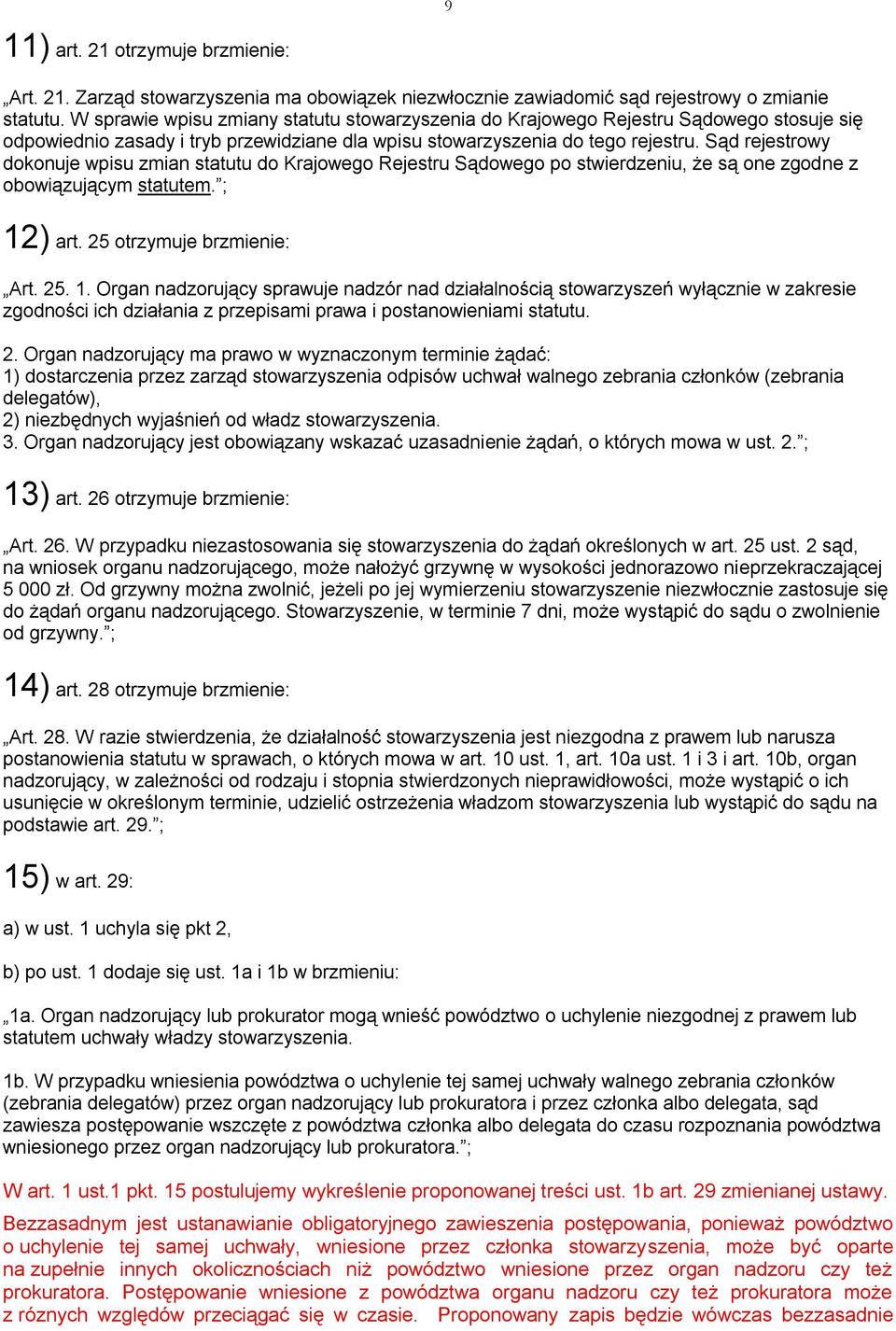 Sąd rejestrowy dokonuje wpisu zmian statutu do Krajowego Rejestru Sądowego po stwierdzeniu, że są one zgodne z obowiązującym statutem. ; 12