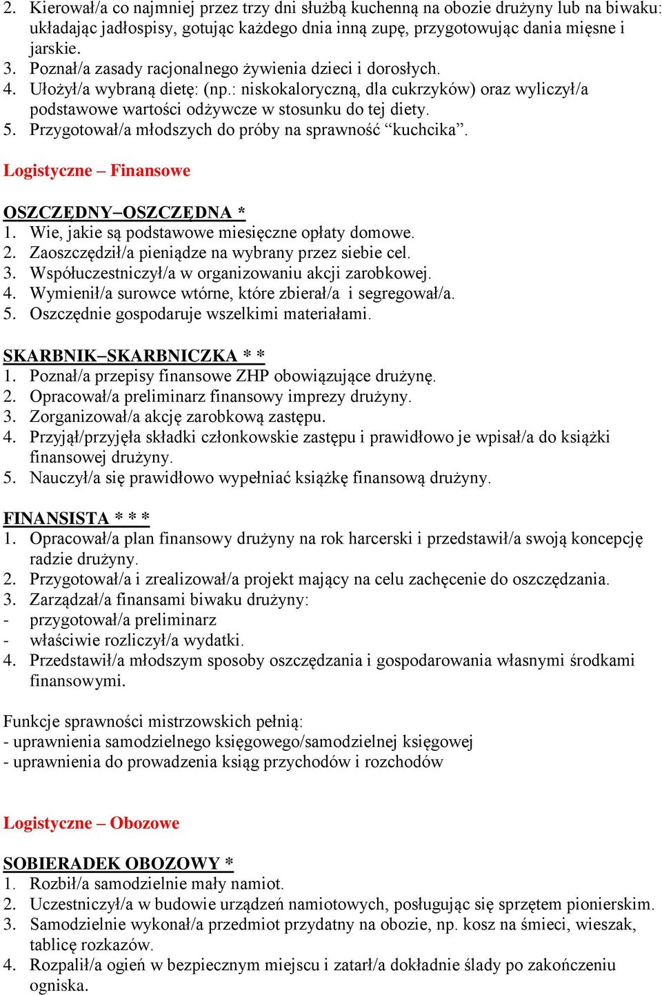 Przygotował/a młodszych do próby na sprawność kuchcika. Logistyczne Finansowe OSZCZĘDNY OSZCZĘDNA * 1. Wie, jakie są podstawowe miesięczne opłaty domowe. 2.