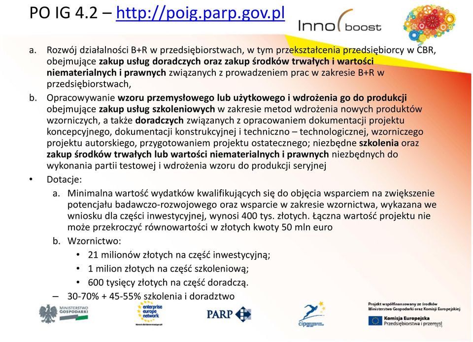 z prowadzeniem prac w zakresie B+Rw przedsiębiorstwach, b.