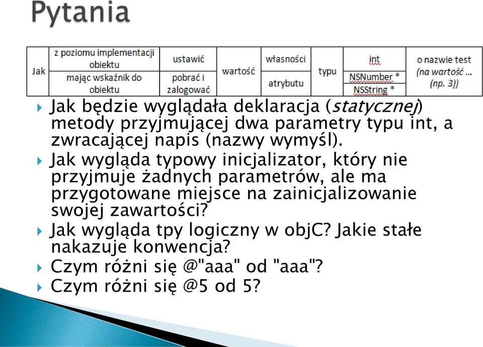 Jak wygląda typowy inicjalizator, który nie przyjmuje żadnych parametrów, ale ma przygotowane