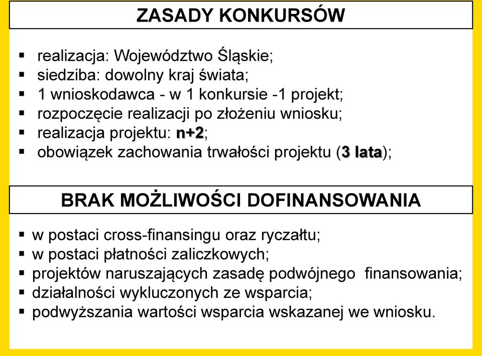 MOŻLIWOŚCI DOFINANSOWANIA w postaci cross-finansingu oraz ryczałtu; w postaci płatności zaliczkowych; projektów