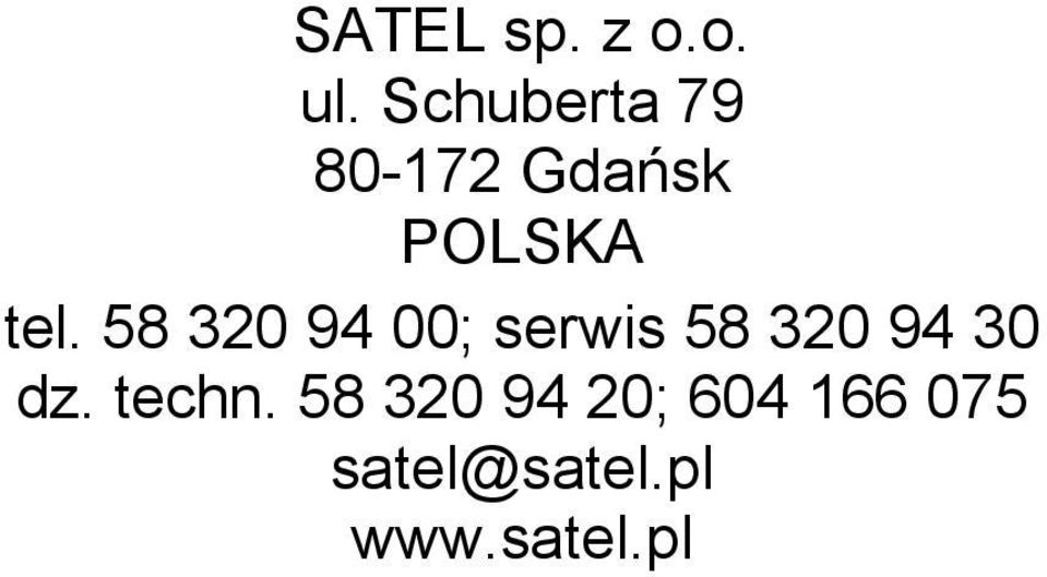 58 320 94 00; serwis 58 320 94 30 dz.