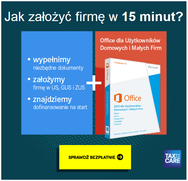 Nadawca: Tax Care Temat: Pomożemy Ci założyć